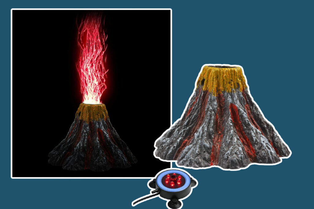 NICREW Aquarium Volcano Ornament